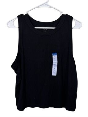NWT Arizona Jean Co. Black Plus Size Ribbed Cropped Tank Top